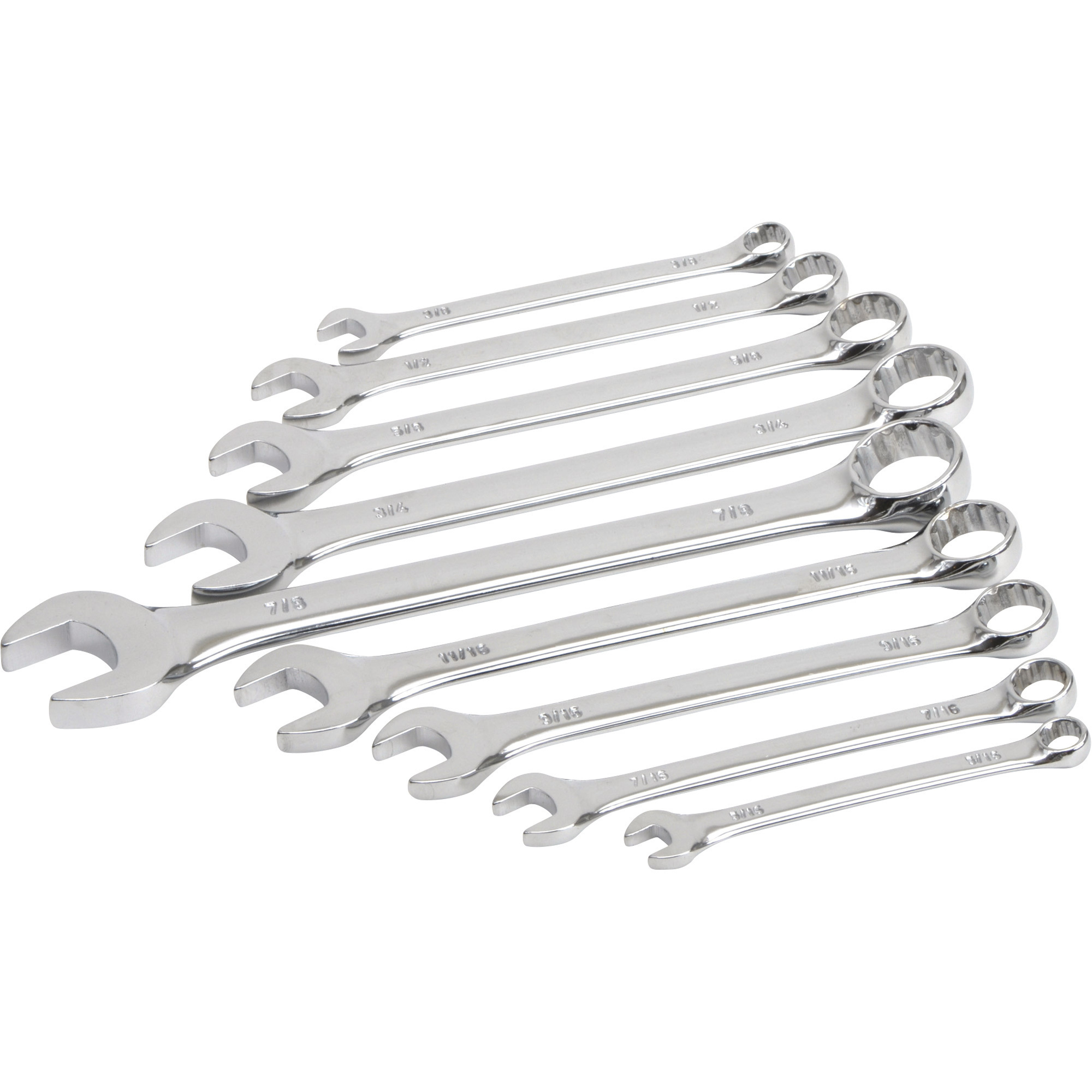 ATD Tools 10-Piece SAE Stubby Wrench Set – High Polish, Sizes 7/16" To 1"